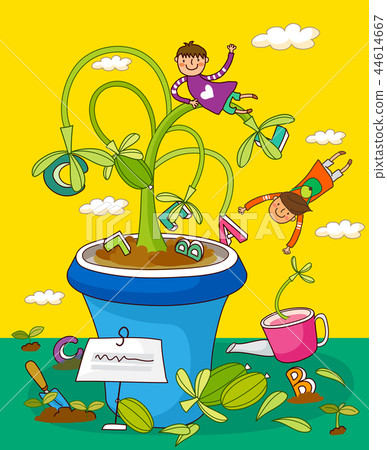 Children, concentric, illustration 44614667