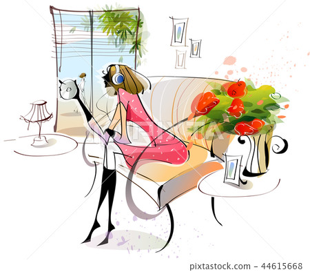 生活，人，插圖 44615668