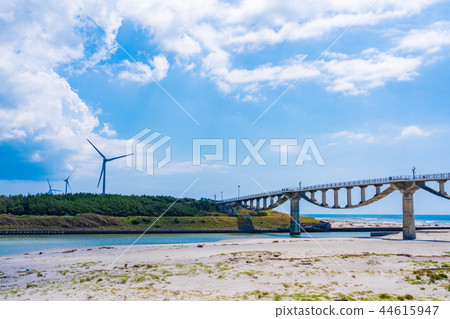 （靜岡縣）在Kikukawa河口和風車的Shikibu橋樑 44615947