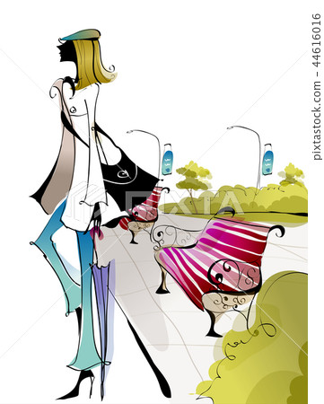生活，人，插圖 44616016