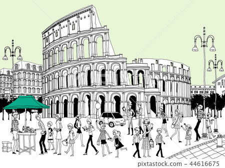 城市，旅行，插圖 44616675
