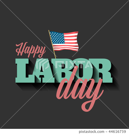 Labor day vector banner with American flag 44616739