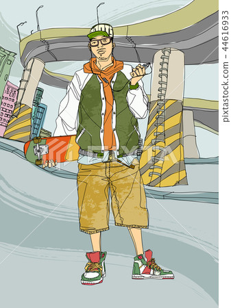 City, living, person, illustration 44616933