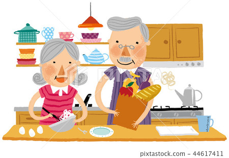 Elderly, retired, illustration 44617411