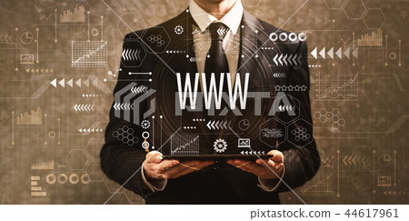 www with businessman holding a tablet computer  44617961