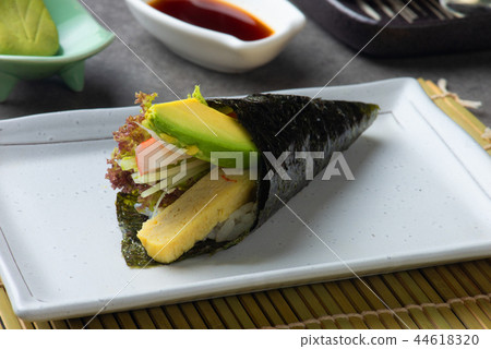 Sushi temaki with shrimp and avocado 44618320