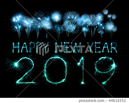 2019 happy new year with Sparkle firework 2019 happy new year with Sparkle firework 44618352