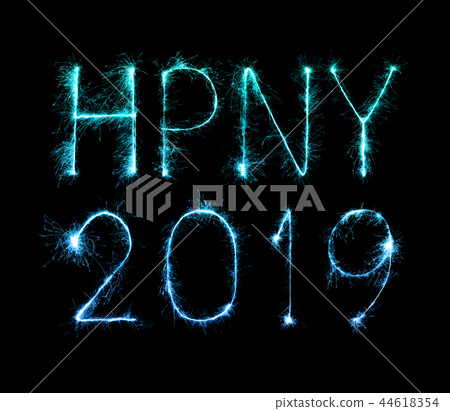 2019 happy new year with Sparkle firework 2019 happy new year with Sparkle firework 44618354