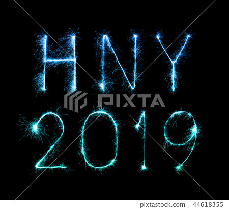 2019 happy new year with Sparkle firework 2019 happy new year with Sparkle firework 44618355
