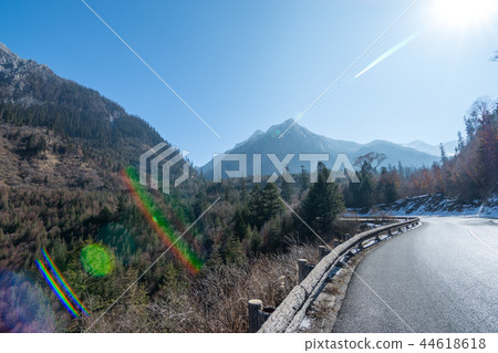 Road in the background of the mountains. 44618618