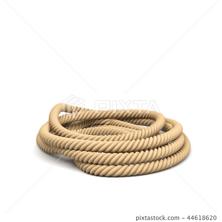 3d rendering of some rope lying in a coiled heap isolated on a white background. 3d rendering of some rope lying in a coiled heap isolated on a white background. 44618620