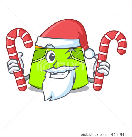 Santa with candy fashion short pants isolated on mascot 44619403