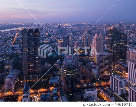 Aerial view of Chong Nonsi, Sathorn, Bangkok Downtown. Financial 44619715