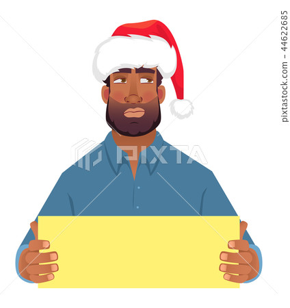 African man in hat holding blank card African man in hat holding blank card 44622685
