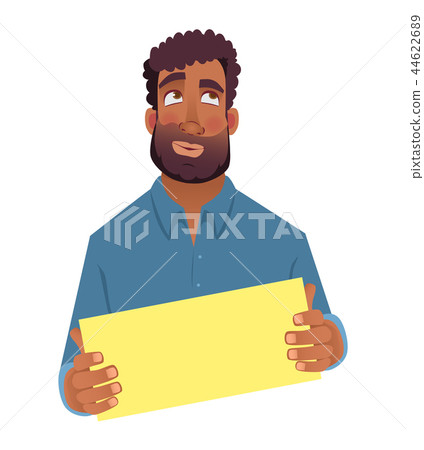 African man holding blank card African man holding blank card 44622689