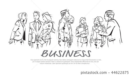business people communication during meeting, agreement in front of businesspeople discussion 44622875