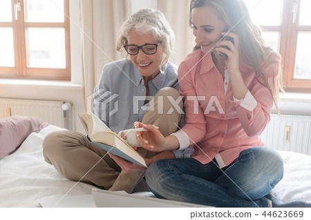 Mother and daughter leading the family business from home  44623669