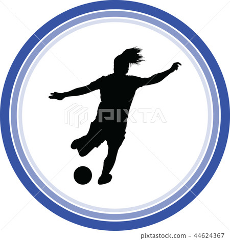 soccer women silhouette. girl player vector 44624367