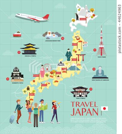 Map Of Japan Attractions Vector And Illustration Pixta