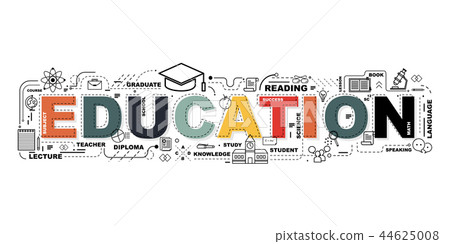 Design Concept Of Word EDUCATION Website Banner. Design Concept Of Word EDUCATION Website Banner. 44625008