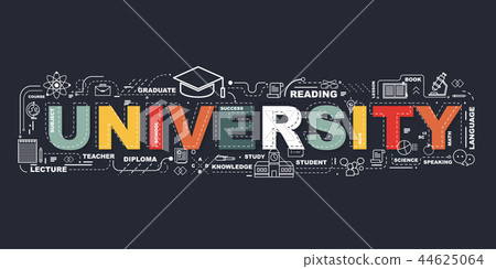 Design Concept Of Word University Website Banner. Design Concept Of Word University Website Banner. 44625064