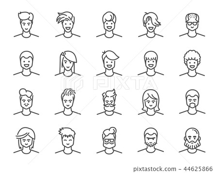 Man avatar line icon set. 44625866
