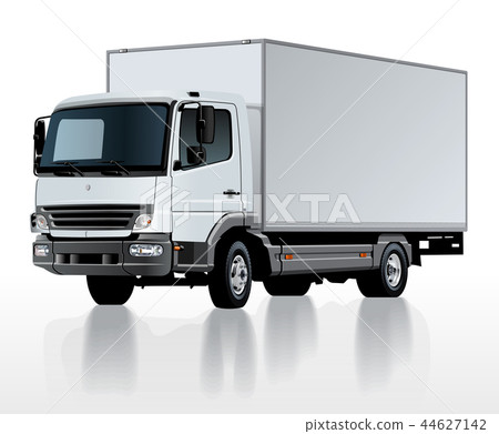 Vector delivery cargo truck template isolated on w Vector delivery cargo truck template isolated on w 44627142