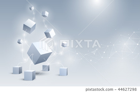 Abstract 3d cubes background vector illustration. 44627298