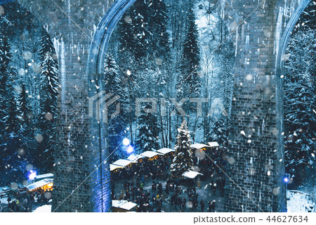 Traditional christmas market in the Ravenna gorge, Germany. Traditional christmas market in the Ravenna gorge, Germany. 44627634