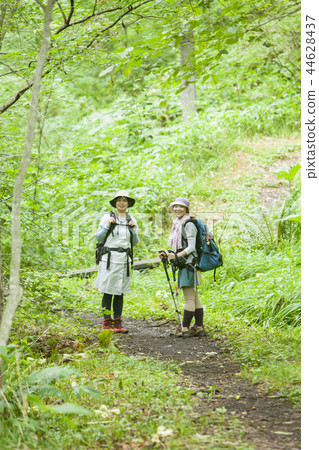 女人徒步旅行 44628437