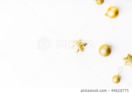 Christmas golden decoration on white 44628775