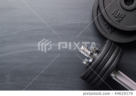 Dumbbell with black weight. Dumbbell with black weight. 44629179