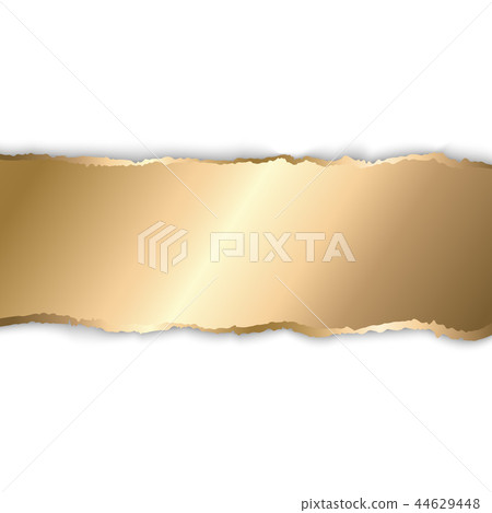 Gold and white torn paper. Template background 44629448