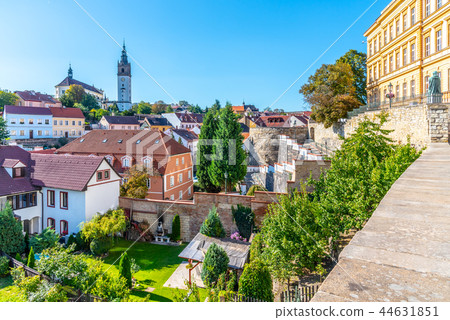 Litomerice cityscape with baroque St. Stephen's Cathedral and bell tower, Litomerice, Czech Republic 44631851