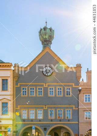 Chalice house - historical renaissance building with chalice-shaped dome on the roof, Litomerice 44631853