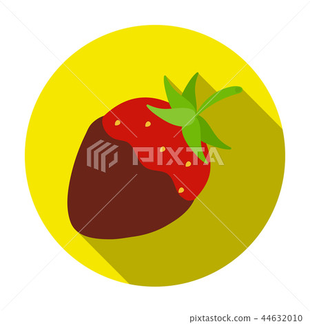 Strawberry in chocolate icon in flat style... - Stock Illustration ...