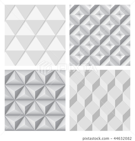 Gray geometric seamless background. Compilation set 44632082