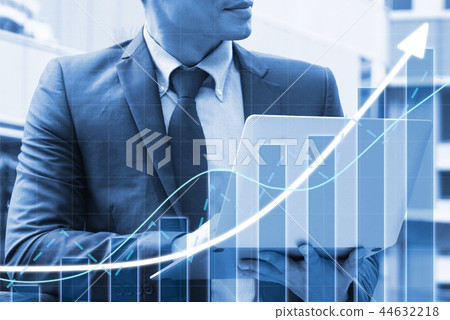 Blue theme chart up trend with background trader Blue theme chart up trend with background trader 44632218
