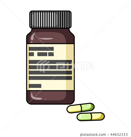 Bottle with pills of insulin.Pills for diabetes.Medications diabetic.Diabetes single icon in cartoon Bottle with pills of insulin.Pills for diabetes.Medications diabetic.Diabetes single icon in cartoon 44632315