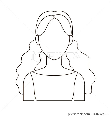 Curly girl icon outline. Single avatar,peaople icon from the big avatar outline. Curly girl icon outline. Single avatar,peaople icon from the big avatar outline. 44632459