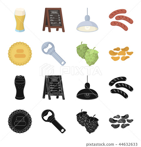 Bar, pub, restaurant, cafe .Pub set collection icons in black,cartoon style vector symbol stock 44632633