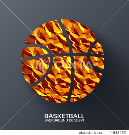 Polygonal basketball vector background concept. Illustration tamplate for web and mobile Polygonal basketball vector background concept. Illustration tamplate for web and mobile 44632965