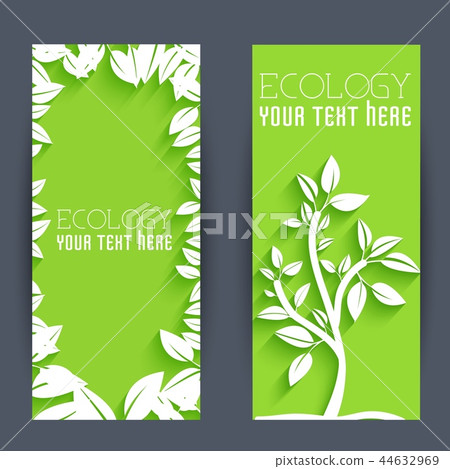 flat eco leaf banners concept. Vector illustration design 44632969