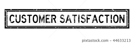 Grunge black customer satisfaction rubber stamp 44633213