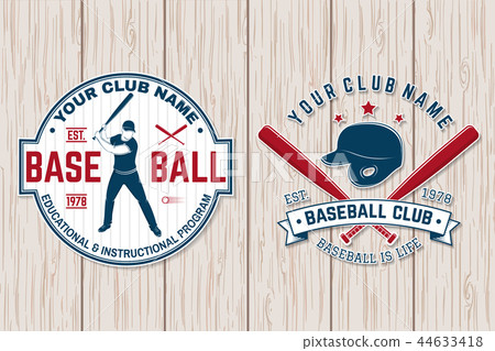 Set of baseball or softball club badge. Vector. Concept for shirt or