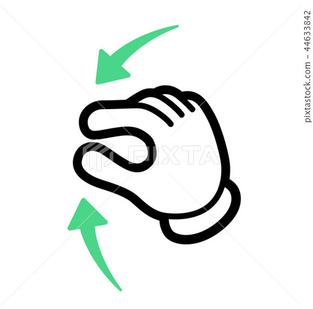 面板觸摸手形圖標（卡通風格） 44633842