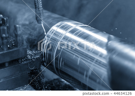 The operation of lathe machine. 44634126