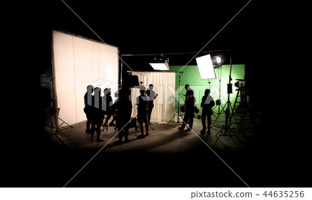 Silhouette of video production behind the scenes 44635256