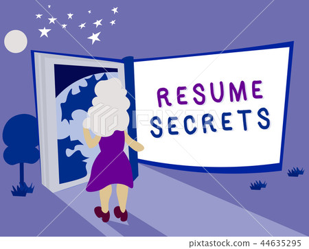 Text sign showing Resume Secrets. Conceptual photo Text sign showing Resume Secrets. Conceptual photo 44635295