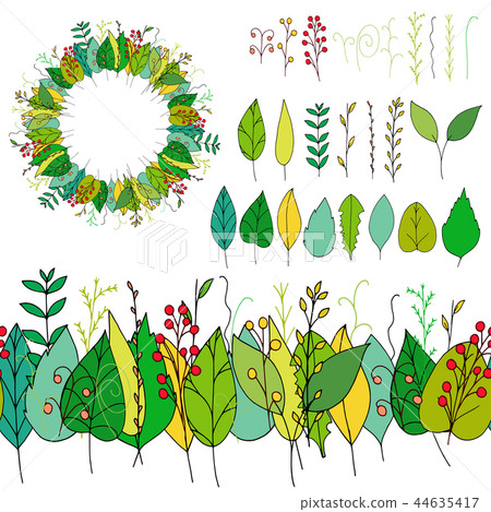 Vector set of beautiful isolated floral elements Vector set of beautiful isolated floral elements 44635417
